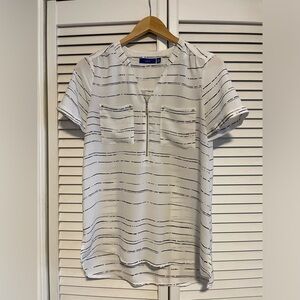 Apt 9 Women’s Blouse Size XS White with Black Stripes